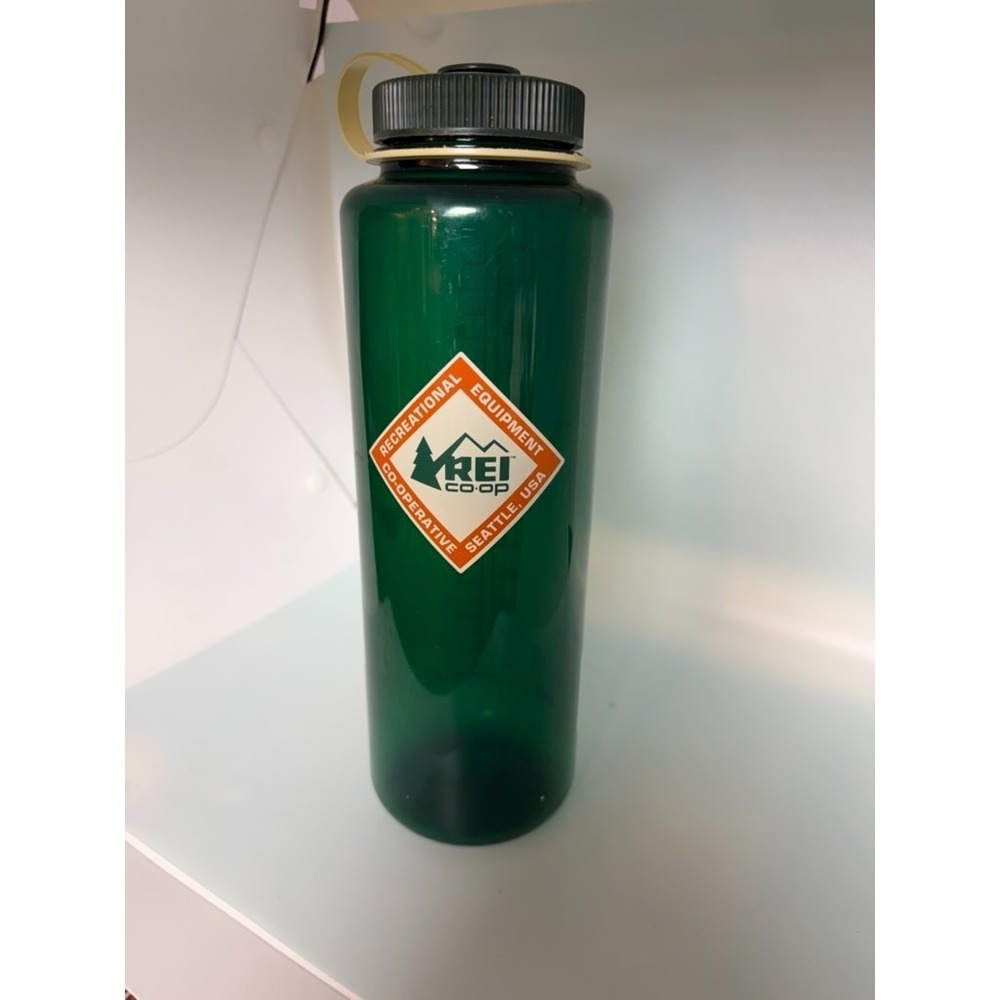 REI Co-Op Nalgene Wide Mouth Water Bottle 48oz Green BPA Free Camping Hiking